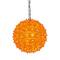 7.5" Orange Lighted Hanging Star Sphere Christmas Decoration